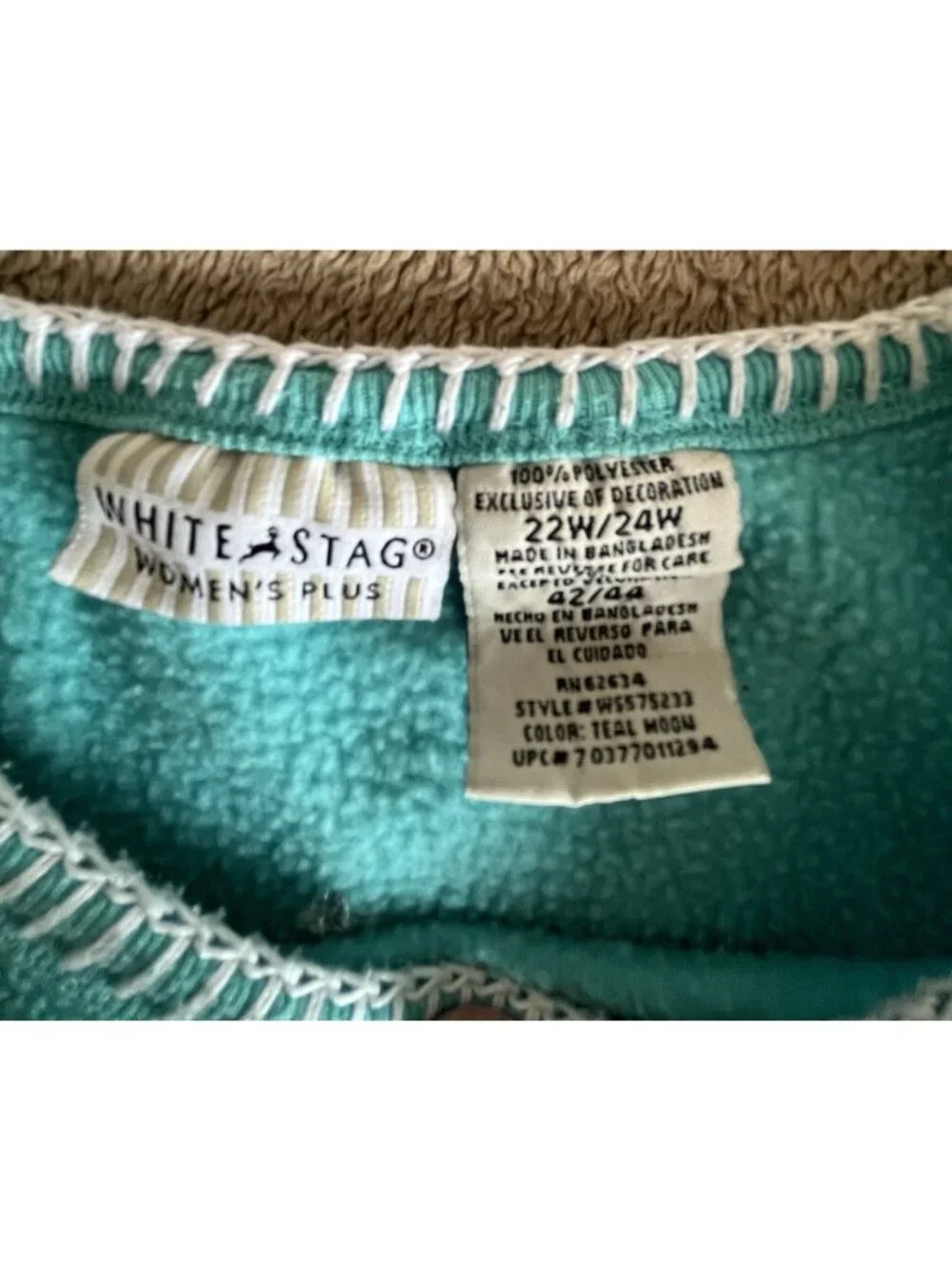 White Stag Polar Fleece Winter Penguins Top 22W 24W Blue - Picture 8 of 16